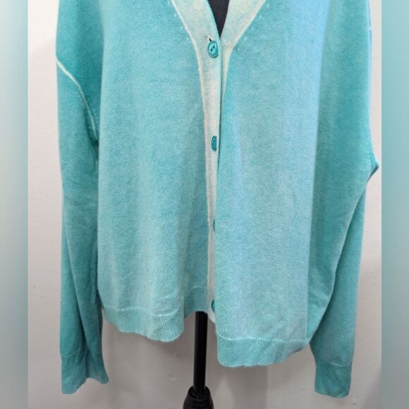 J. Crew Cashmere Preppy Academia Mermaid Fairy Cozy Coastal Capsule Cardigan XXL - Picture 4 of 9